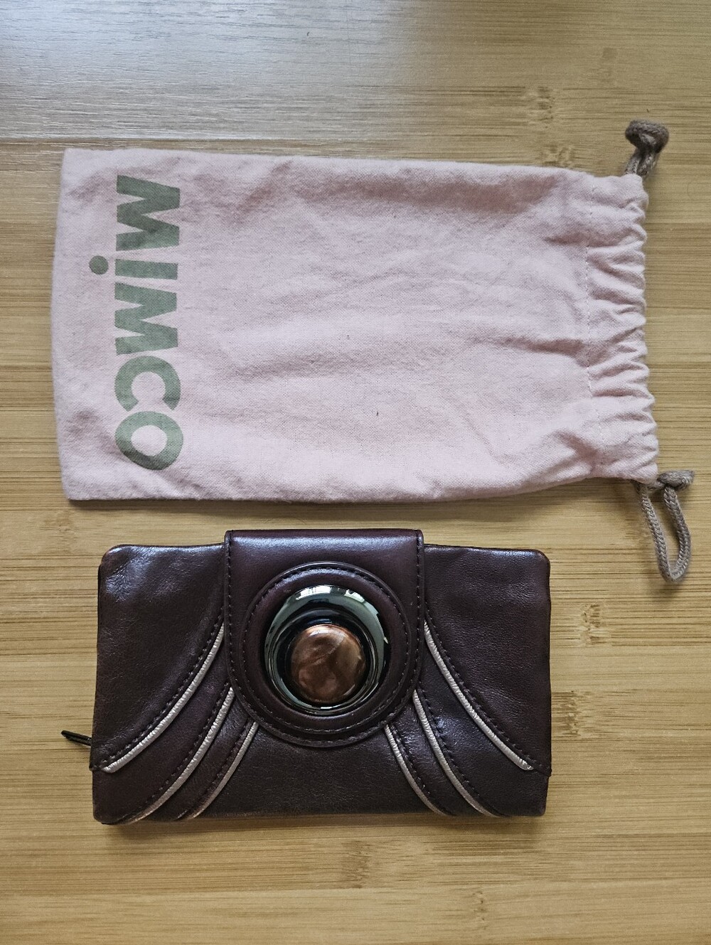 Y2K Mimco Australia Vintage Brown Leather Purse / Wallet